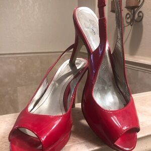Style & Co. Red Peep-Toe Heels
